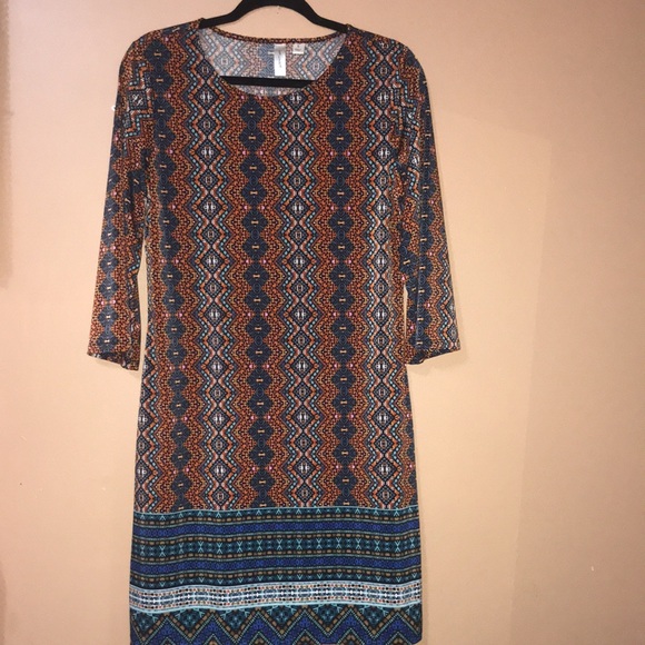 Tacera Dresses & Skirts - Women’s Multicolor Patterned Dress Size Small